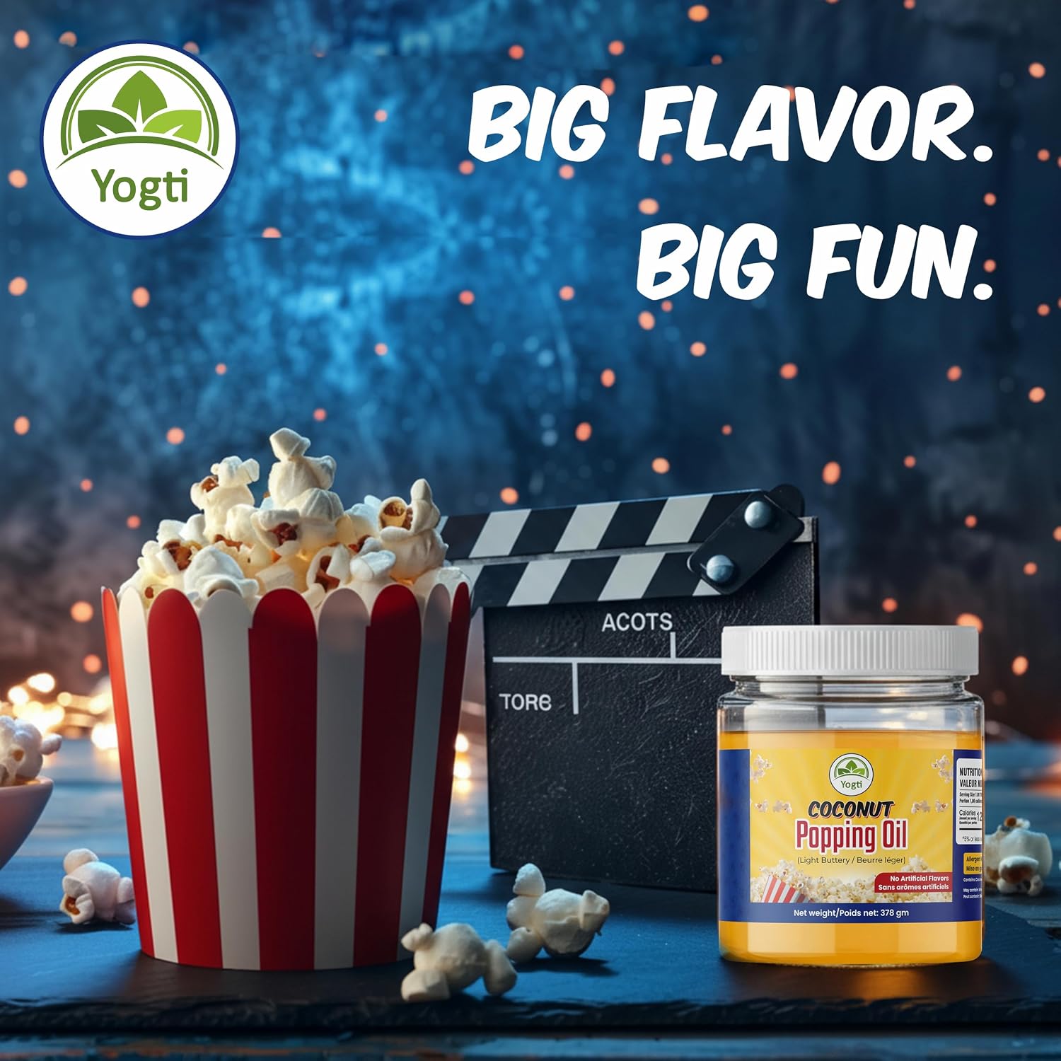 Detalle de Yogti Popcorn Popping Oil, 378 ml, Light Buttery Flavour