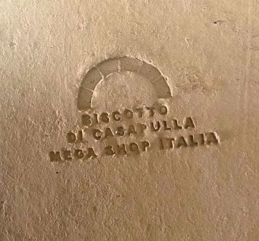 Detalle de Megashopitalia Biscotto di Casapulla – kamień do pizzy z gliny 33 × 34 × 2 cm