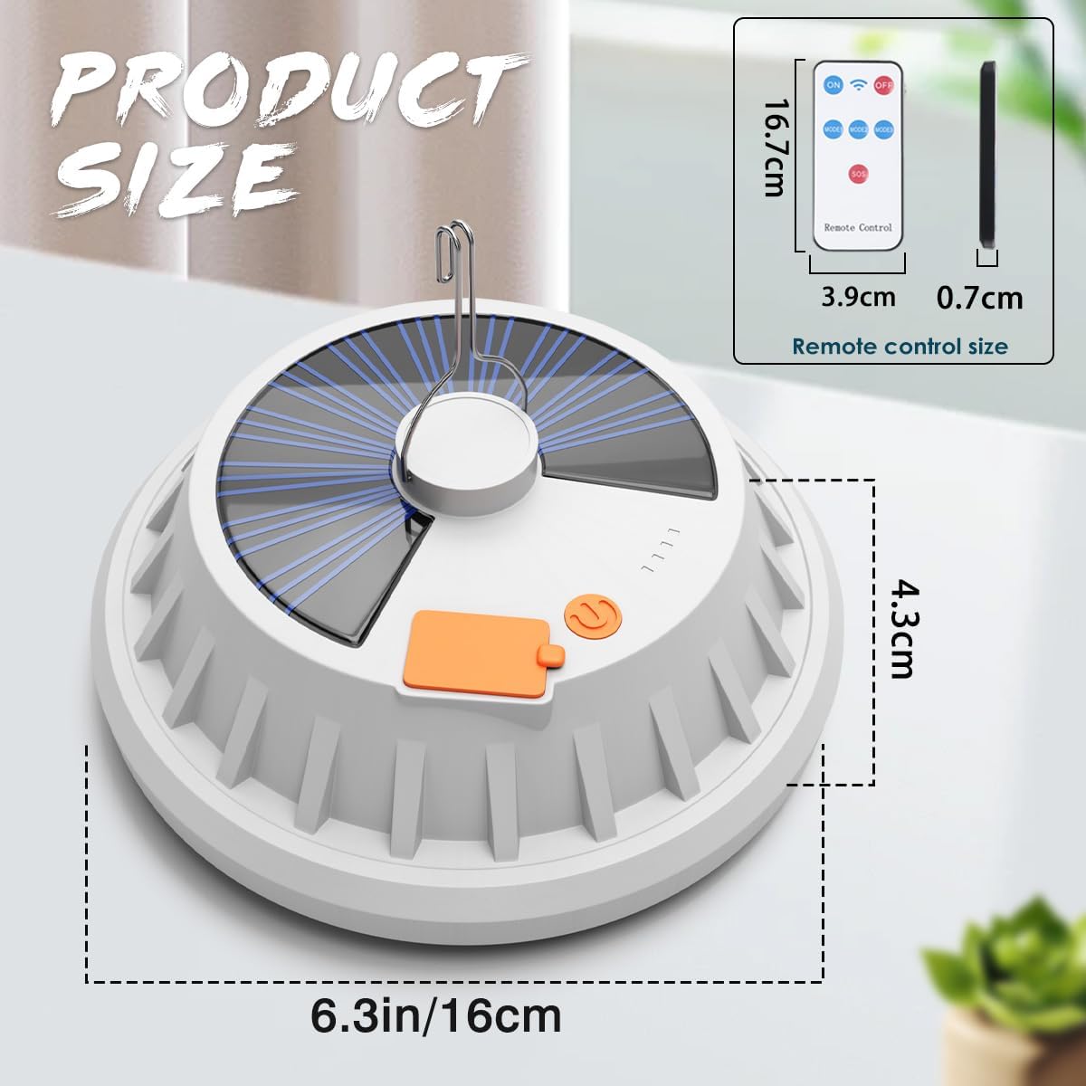 Thumbnail 6 de 2 Pack Solar & USB Camping Lights with Remote Control (IPX7) – 120 LED outdoor tent lamp with emergency charging