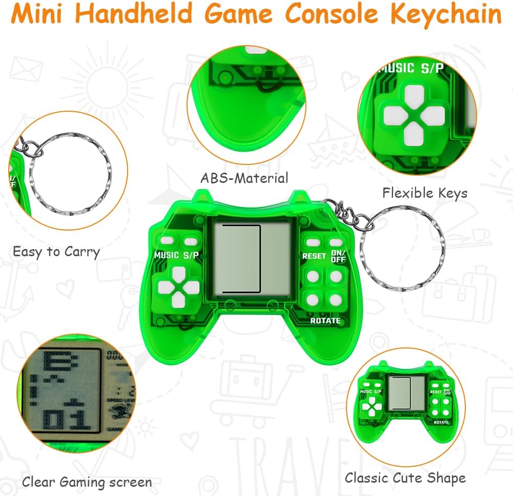 Thumbnail 2 de Vicloon 12Pcs Video Game Party Bag Fillers – Retro Handheld Keychains for Kids