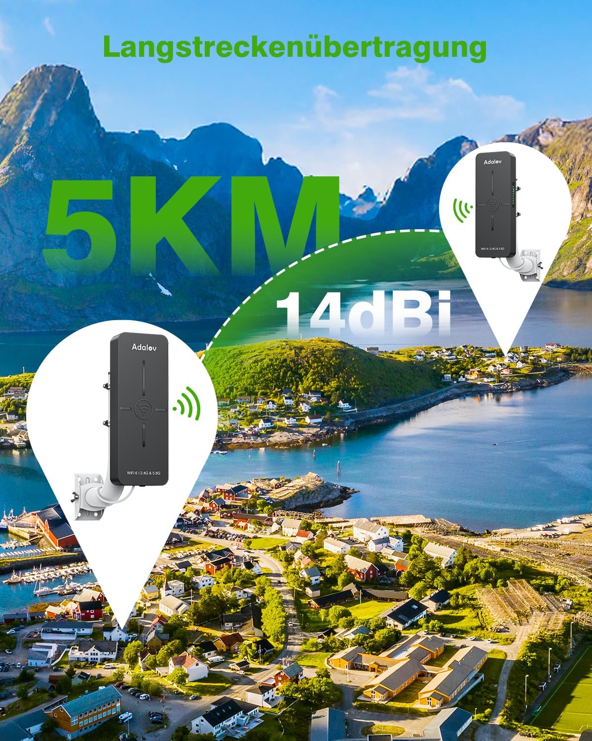 Thumbnail 5 de AdaLov CPE882 WLAN-Bridge Outdoor für WiFi 6, 5 km