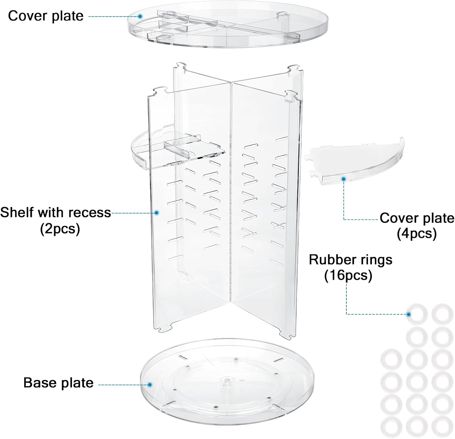 Detalle 2 de Mkitnvy organizer trucco 360° con 7 livelli