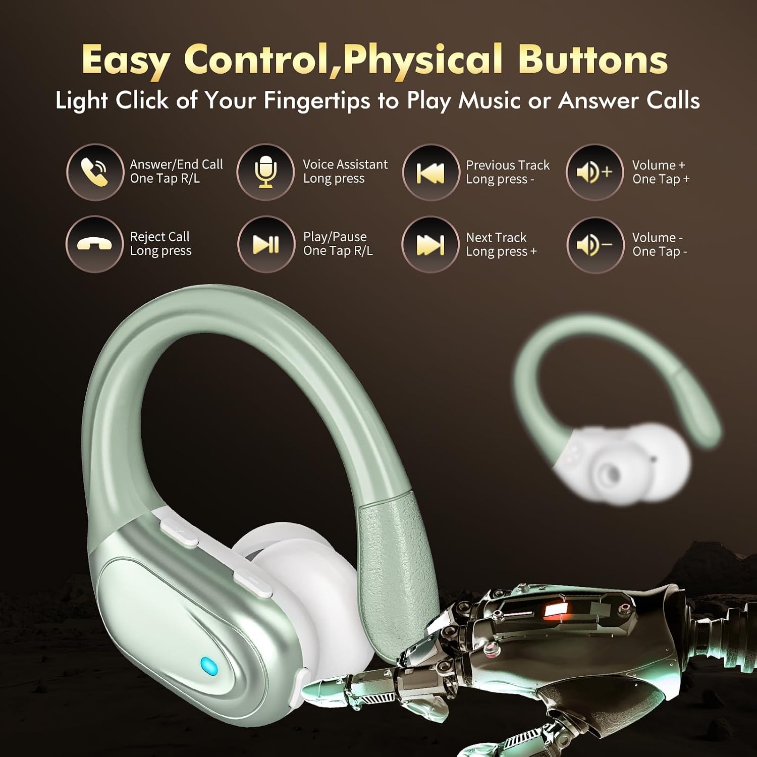 Thumbnail 5 de HAOYUYAN BX17 Sports Bluetooth Earbuds, IPX7, LED Display, 80-Hour Playtime