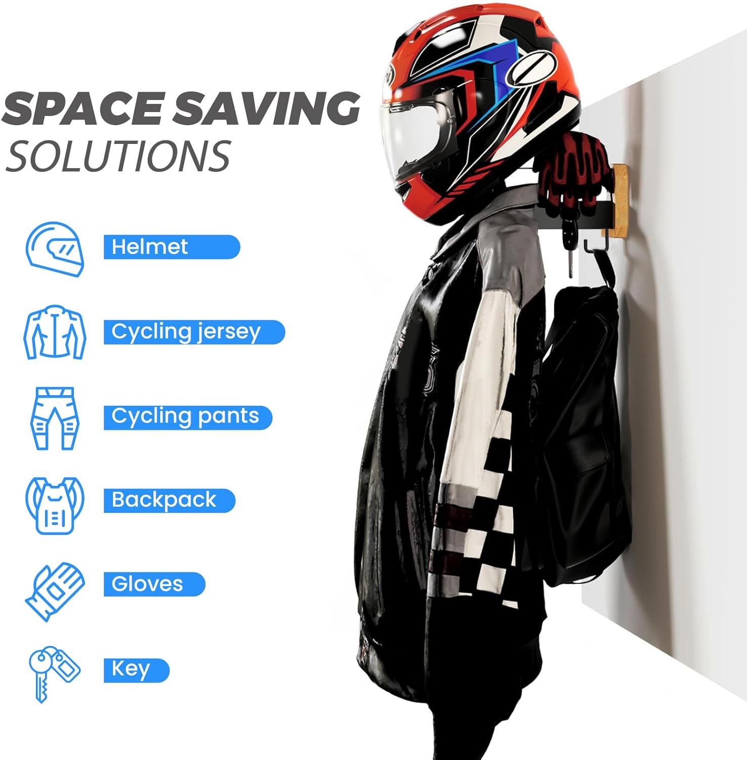 Thumbnail 3 de MIDINGCHAI Helmhalterung Wand für 40 kg