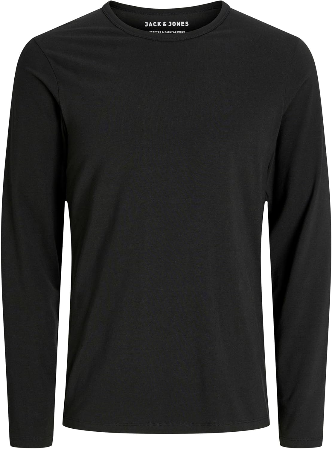 Detalle de JACK & JONES Uomo Maglia A Manica Lunga Girocollo JJEBASIC, Nero, Taglia M