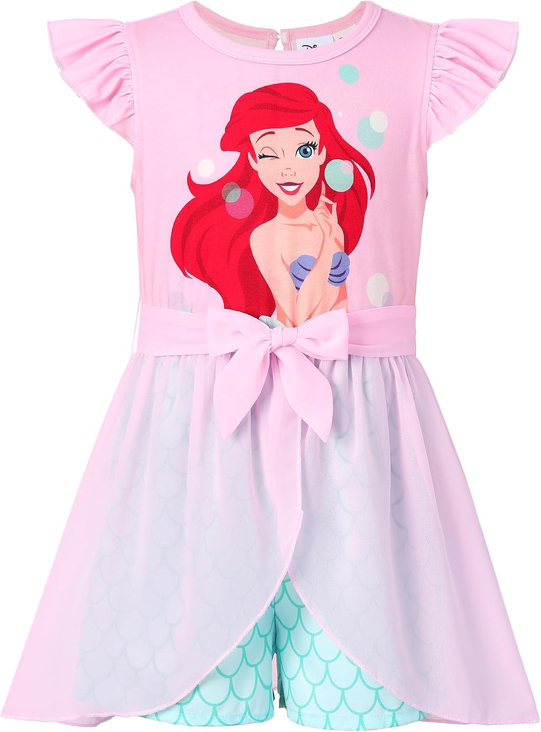Detalle de Disney Princess Frozen Elsa Minnie Mouse Stitch Toddler Girl Romper With Skirt Overlay (2-6 Years)