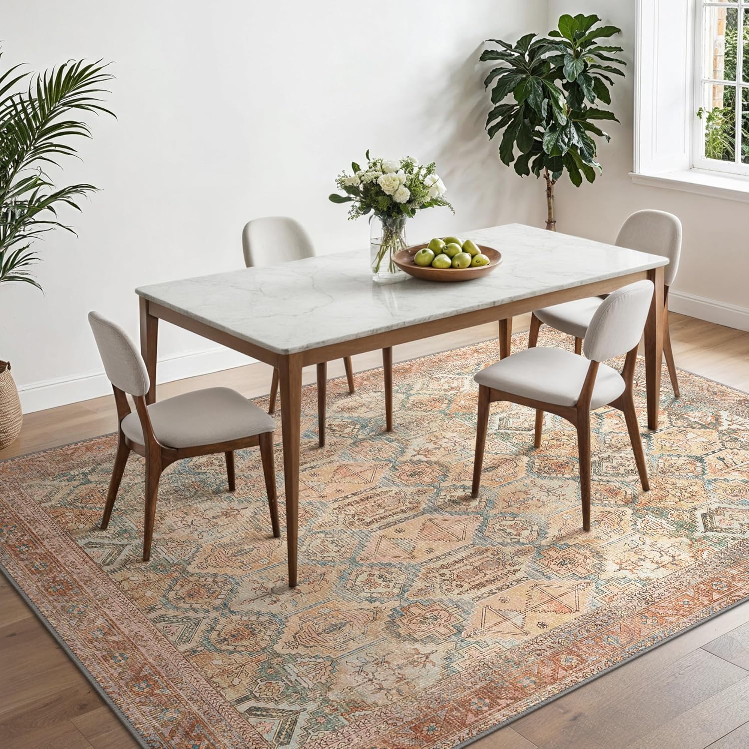 Thumbnail 4 de BEIMO Tapis de salon vintage lavable en machine antidérapant TPE 160x230 cm – Brique