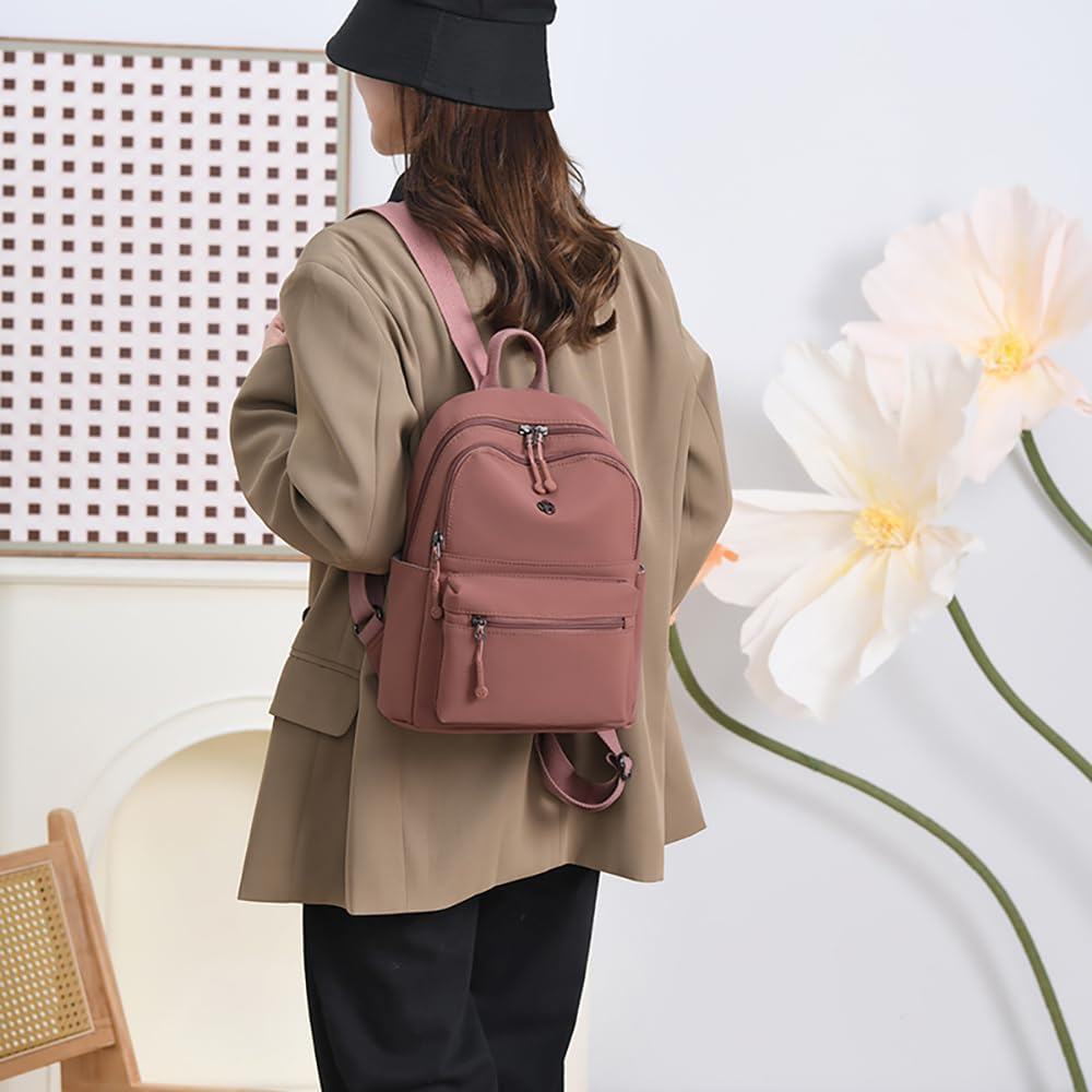 Detalle de YUESITE Small Fashion Backpack for Women — lightweight nylon daypack with anti-theft pocket