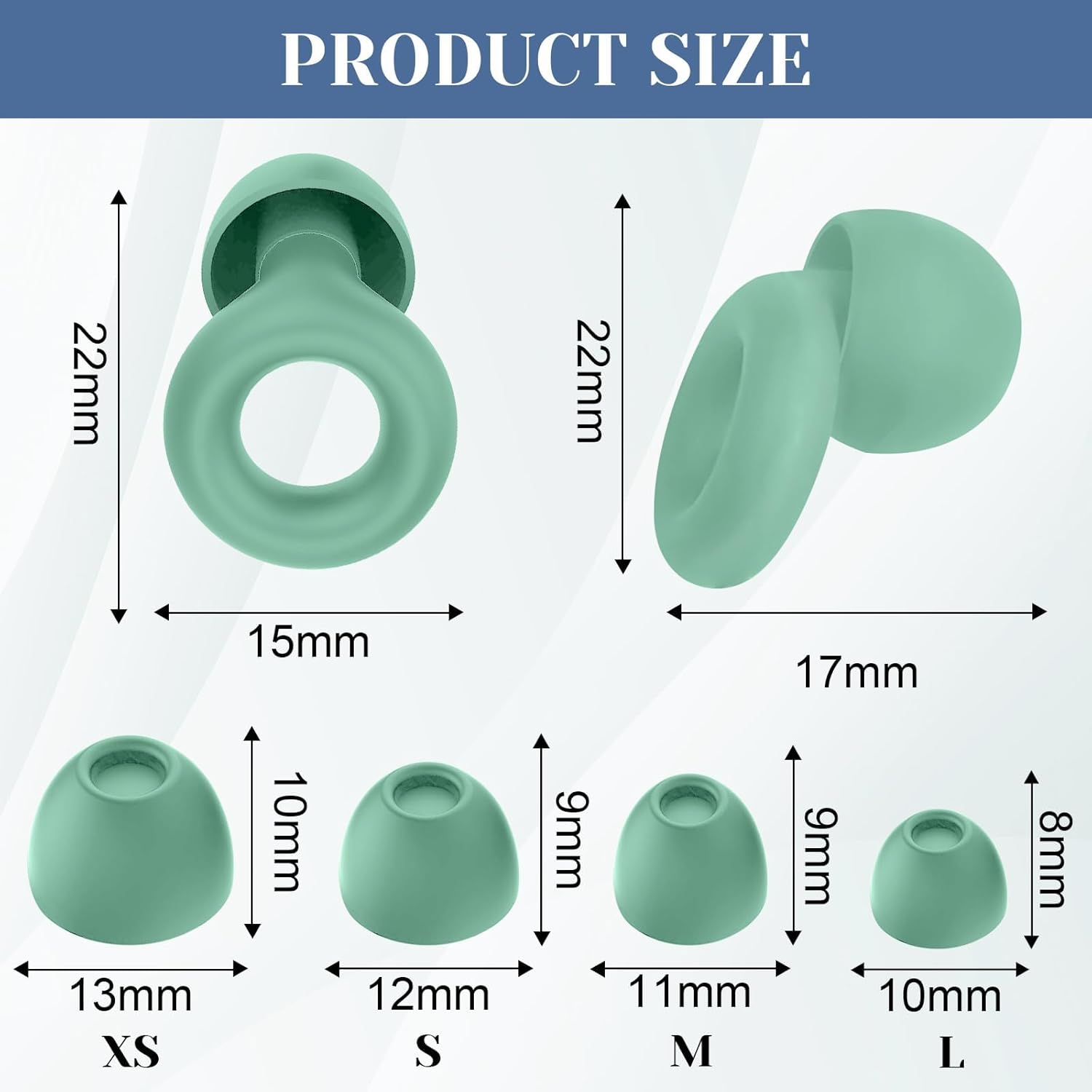 Detalle de Yagaspantery 4 tailles Quiet – bouchons d’oreille en silicone réutilisables pour dormir, voyager et festivals