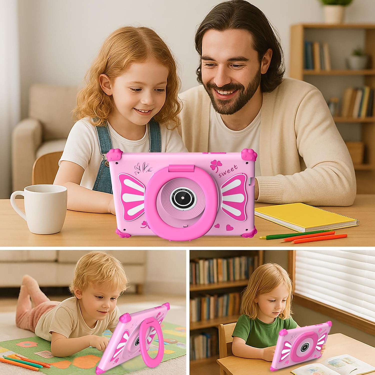 Thumbnail 6 de ascrecem Kinder-Tablet 7 Zoll mit Android 15, WLAN 6 und Elternkontrolle (Rosa)