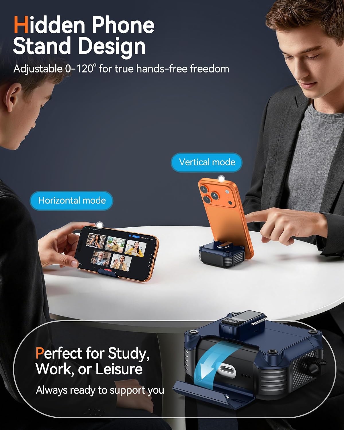 Detalle 2 de Tecolu AirPods Pro 3 Case 2025, Hybrid Protective Case with Lock and Stand