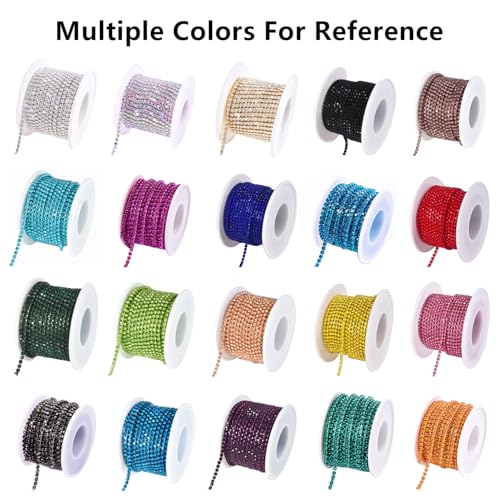 Detalle de Blinginbox Crystal 2mm Rhinestone Chain – 10 Yards for DIY Decor