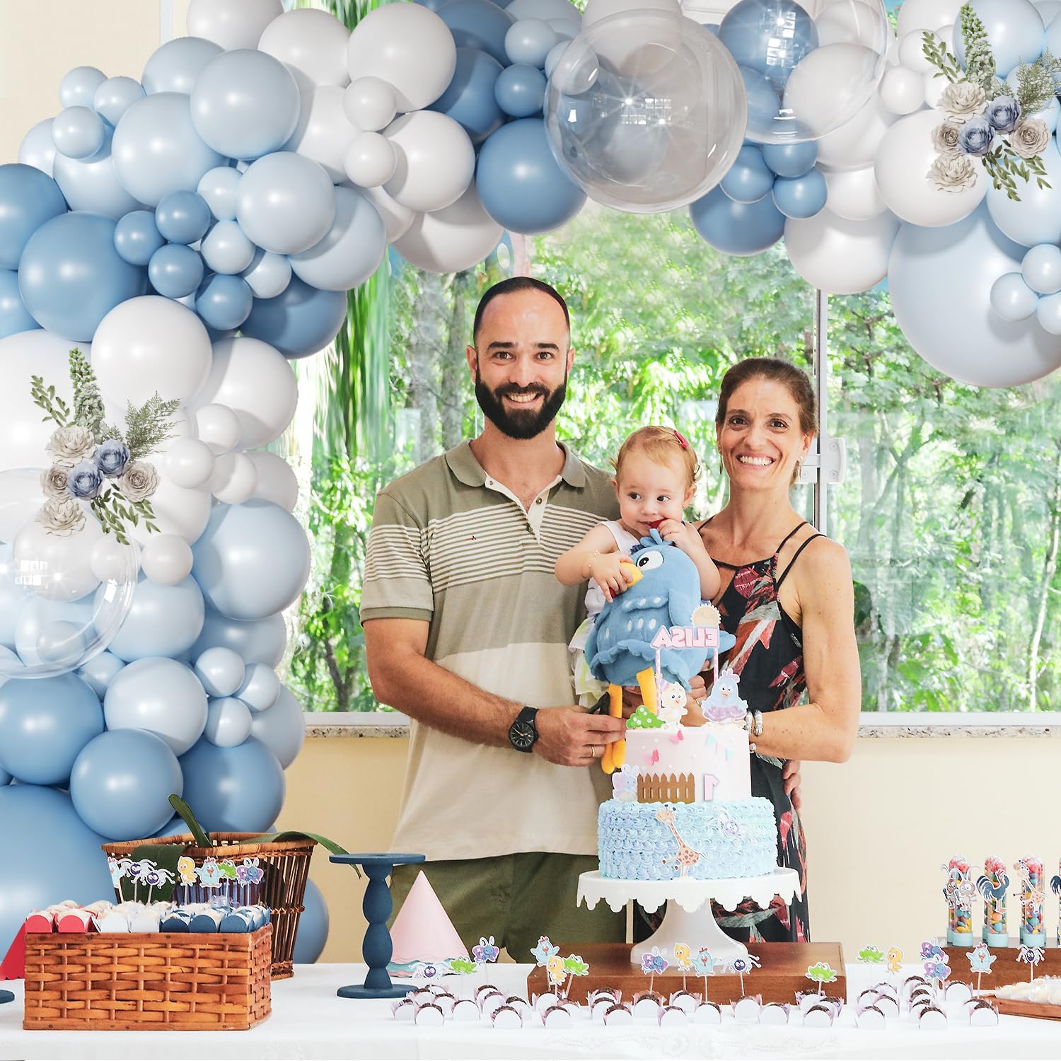 Thumbnail 6 de Dusty Blue Balloon Arch Kit (126-Piece Light Blue & White) for Weddings, Baby Showers, and More