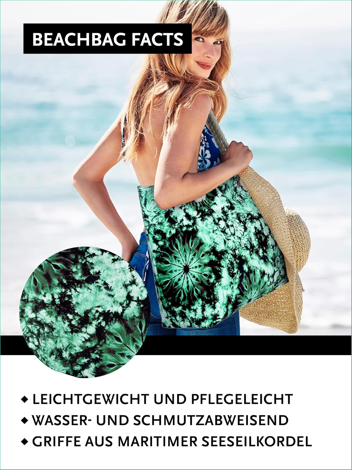 Detalle 2 de DonDon Strandtasche XXL 58 x 38 x 18 cm