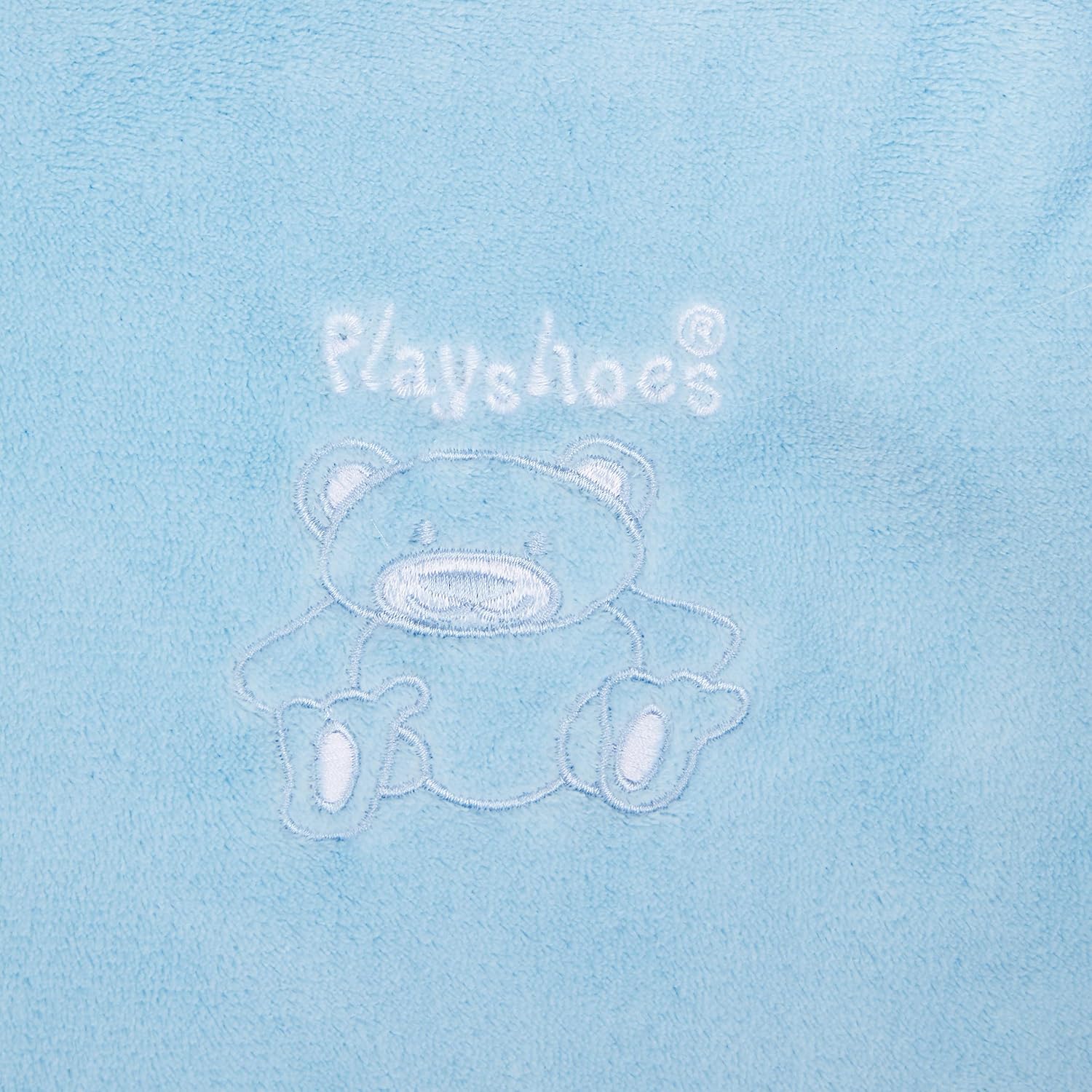 Thumbnail 4 de Playshoes Couverture polaire pour bébé – bleu uni avec motif ours, 100 x 150 cm