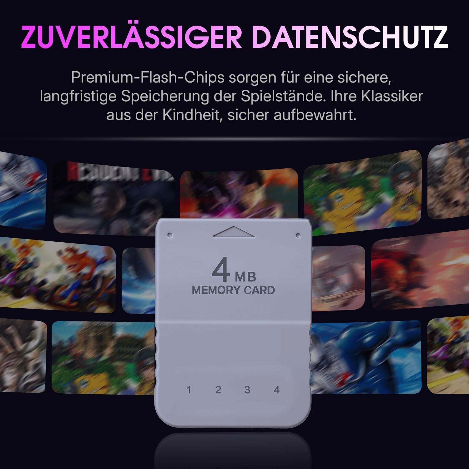 Thumbnail 5 de Wigearss 4MB Gaming-Speicherkarte für PS1 Konsole – 60 Blöcke, 4 Speicherseiten