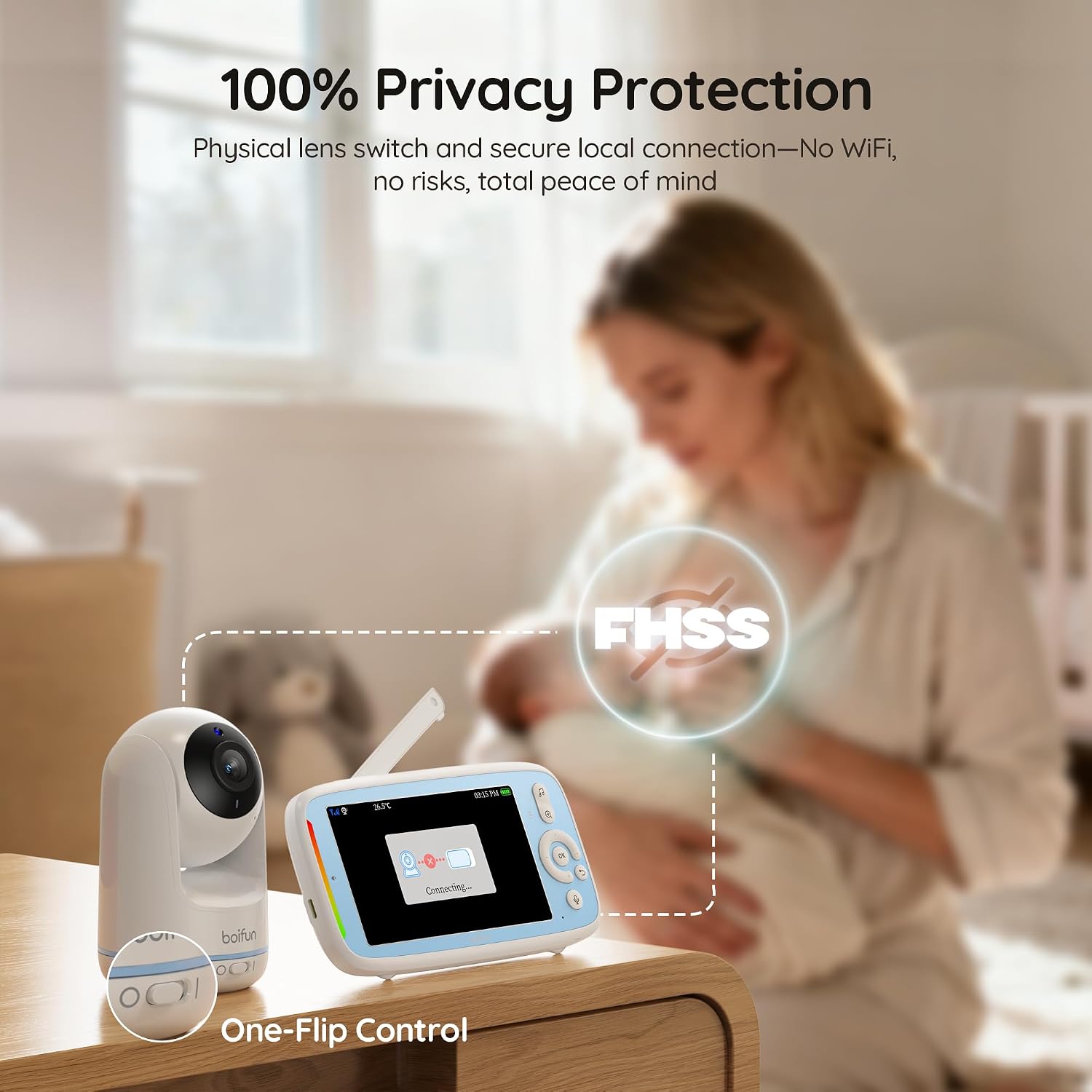 Thumbnail 4 de Boifun Baby Monitor 5" con telecamera 360° e audio bidirezionale