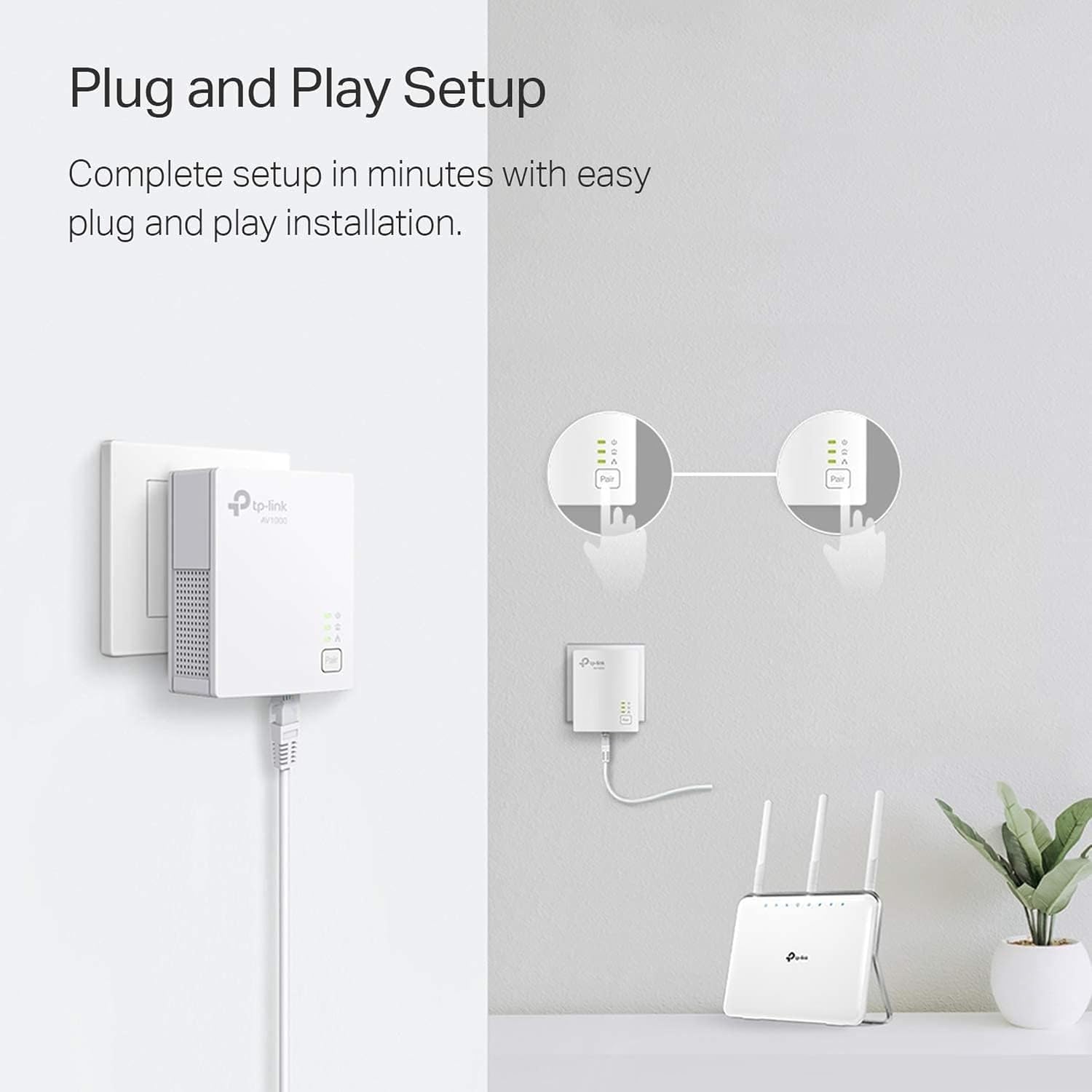 Detalle de TP-Link AV1000 Powerline Ethernet Adapter (TL-PA7017) — Nano Size Gigabit Port Plug-and-Play