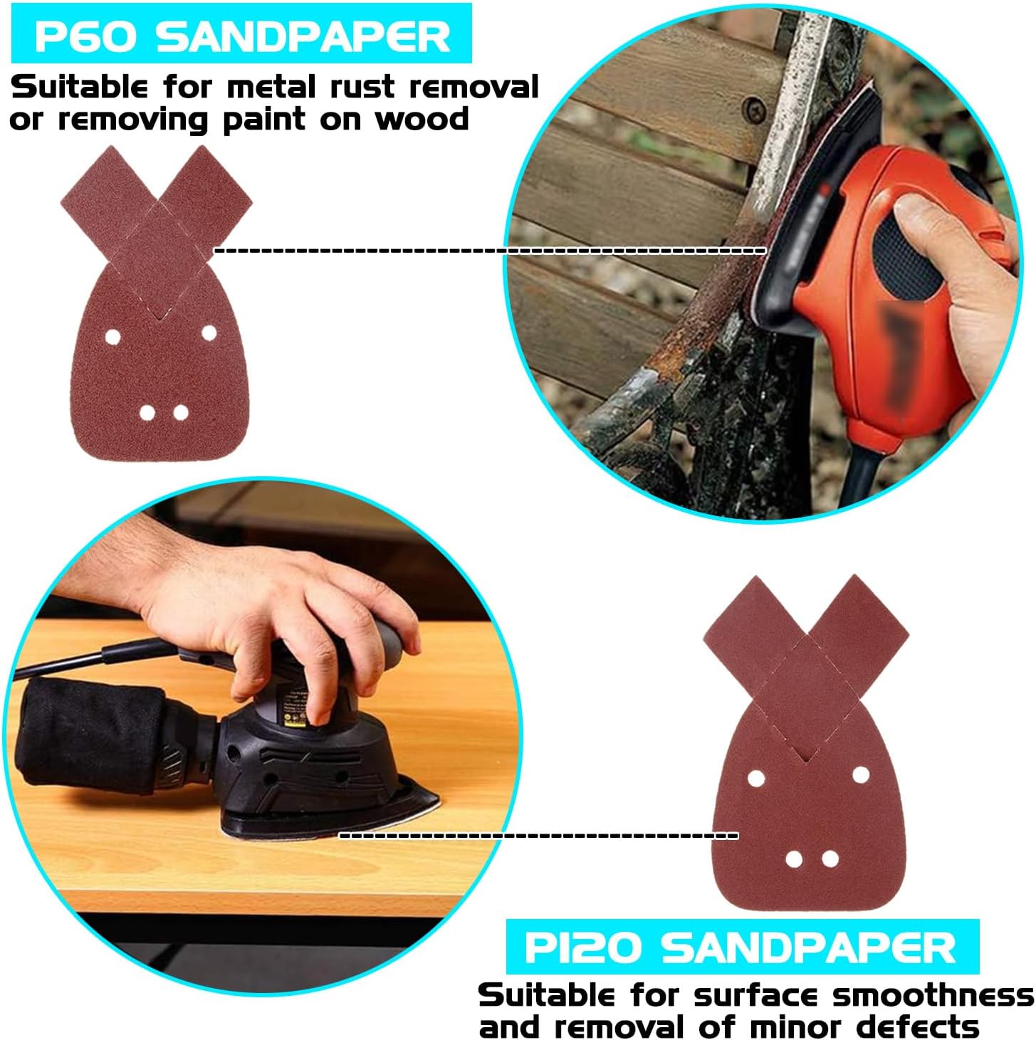 Thumbnail 6 de Black and Decker 60pcs mouse sander pads 10-grit set 🛠