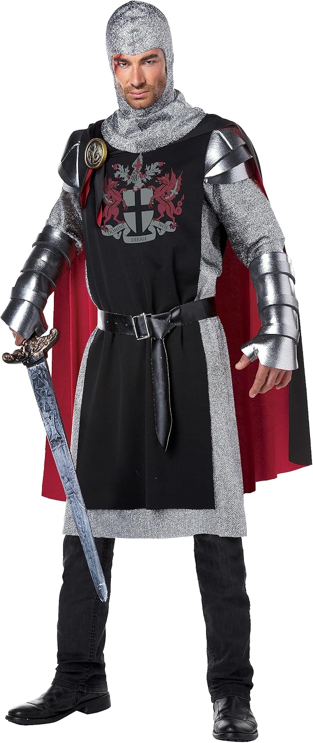 Detalle de California Costumes 1370 Men's Medieval Knight Costume with Cape and Chain-Mail Panels