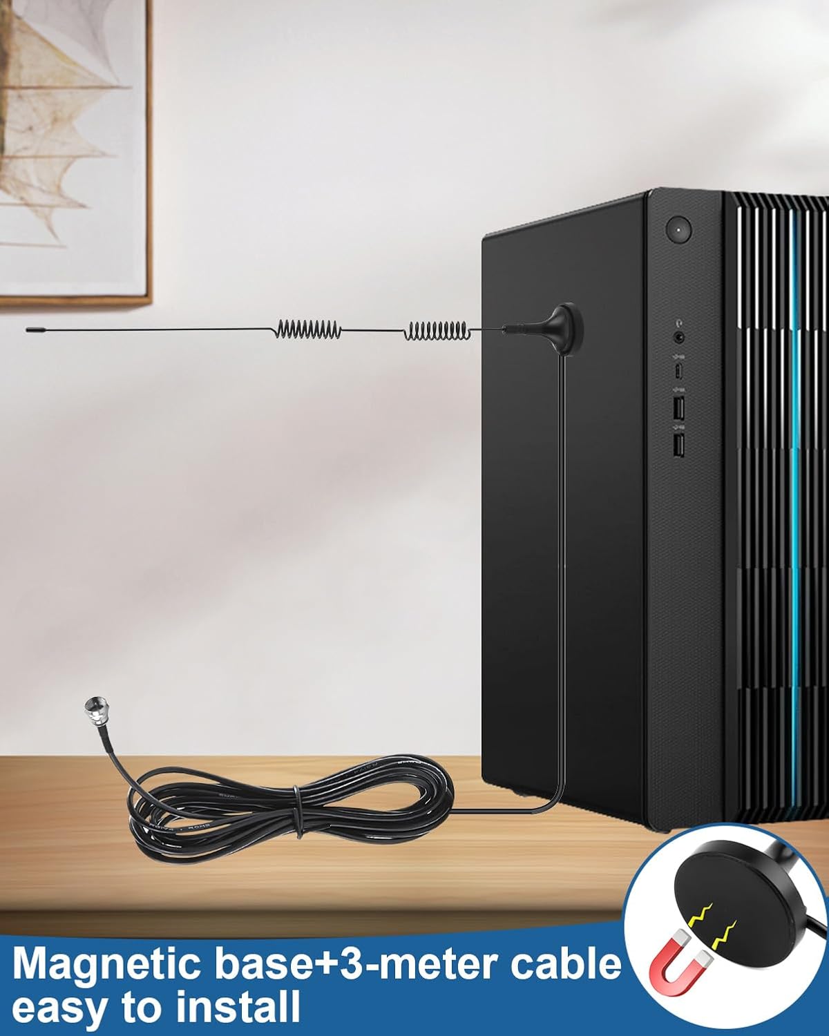 Thumbnail 3 de DAB Radio Aerial for HIFI System: Indoor FM/DAB Aerial with 3m Cable and Magnetic Base