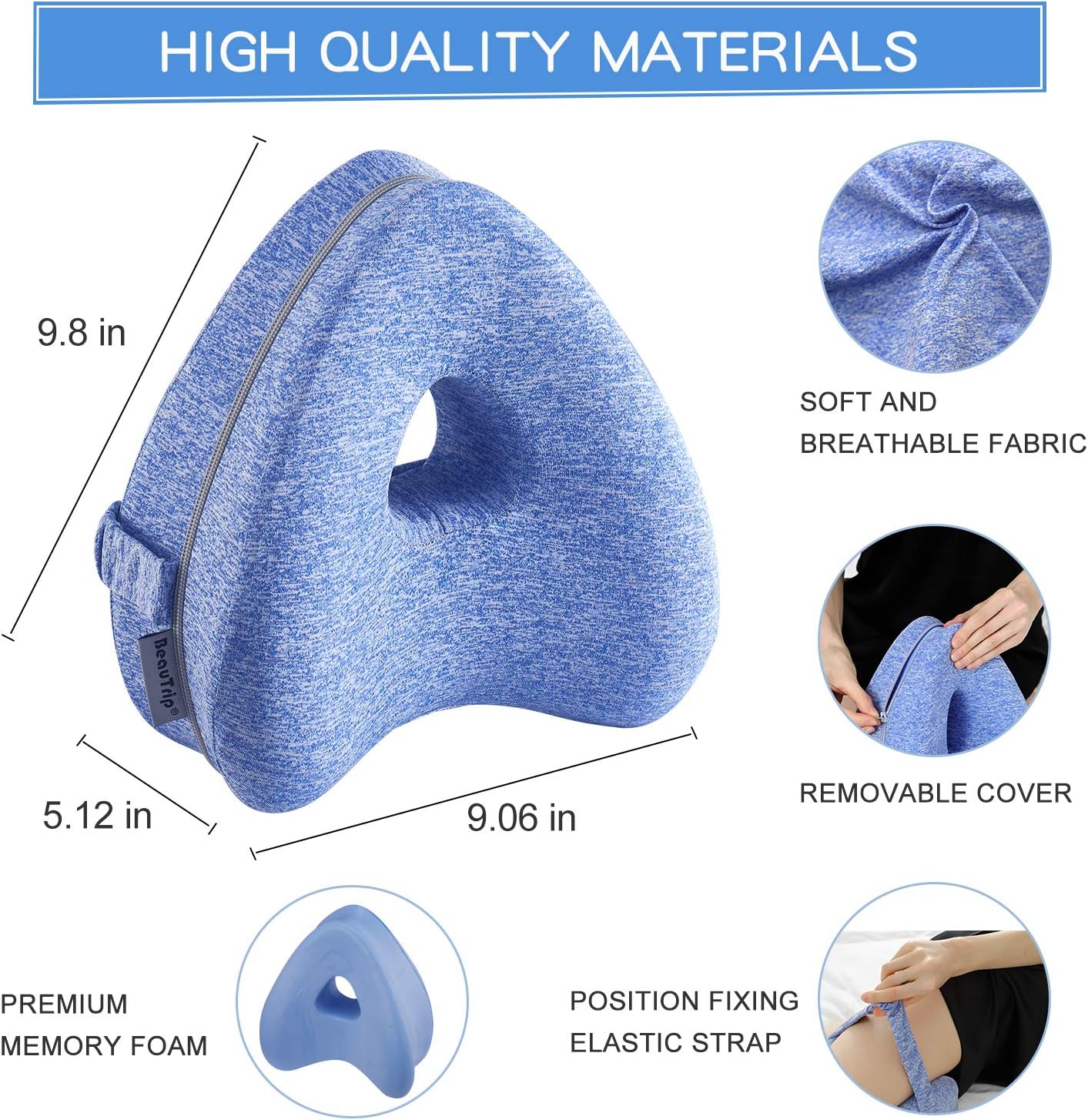 Detalle 2 de BEAUTRIP Leg Pillow memory foam knee pillow