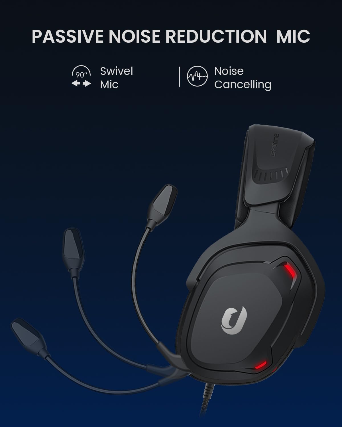 Thumbnail 3 de JIMYIU Cuffie Gaming cablate + microfono, con cancellazione rumore (jack 3.5 mm) per PS4/PS5, PC e altro