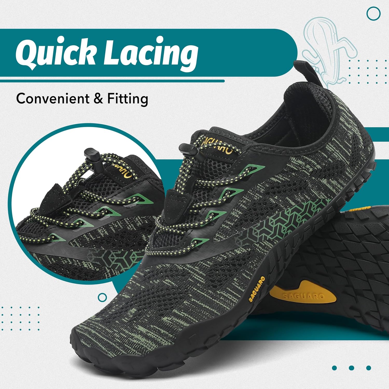 Detalle 2 de SAGUARO Scarpe Barefoot Punta Ampia
