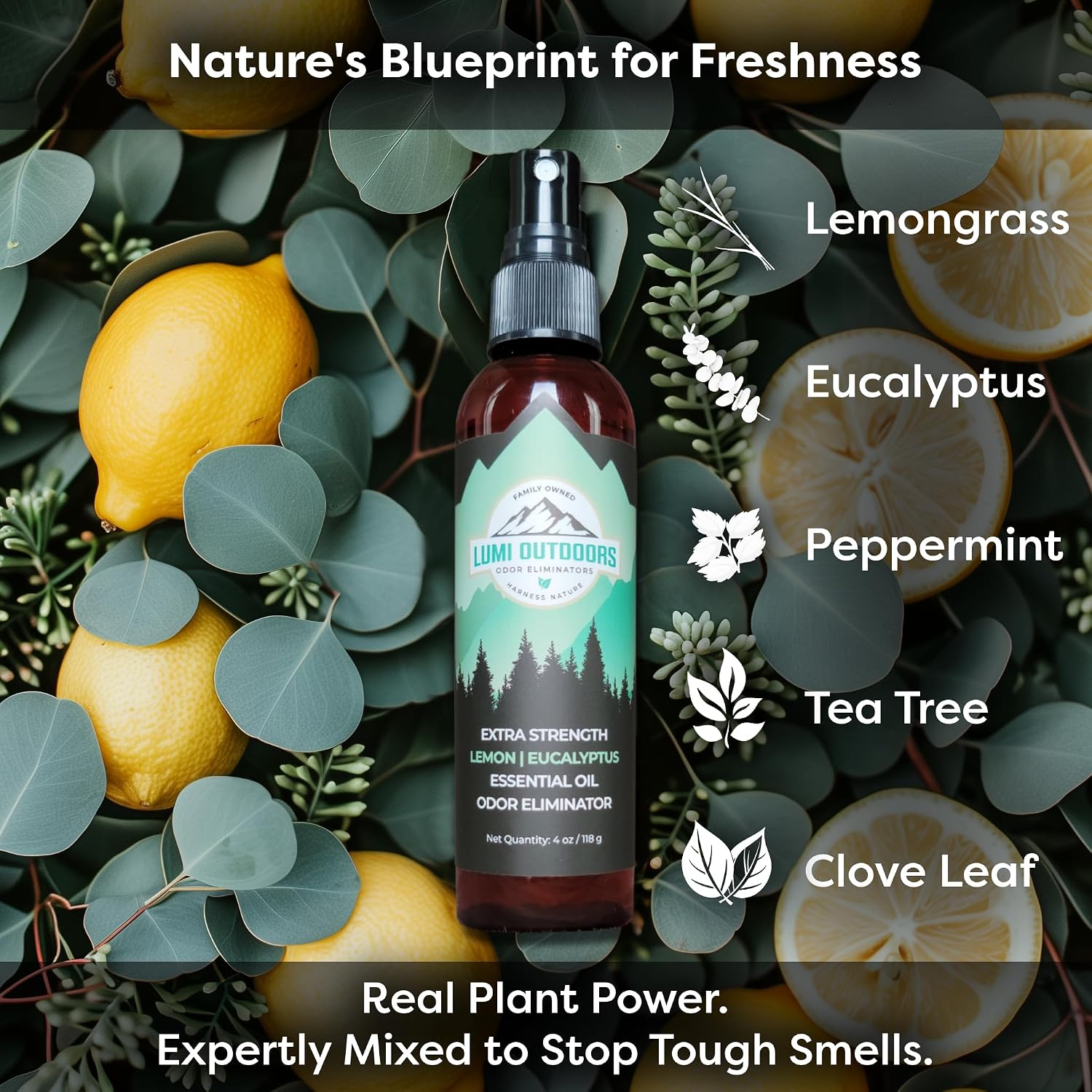 Thumbnail 4 de Lumi Outdoors Natural Shoe Deodorizer Spray 3-Pack Bundle: Lemon Eucalyptus, Citrus Tea Tree & Lavender Tea Tree