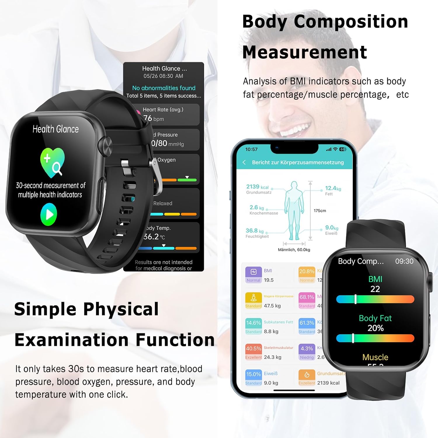 Thumbnail 2 de Marsyu 2026 Smartwatch (ECG+HRV, BP, SpO2, AMOLED 1.97") with call function