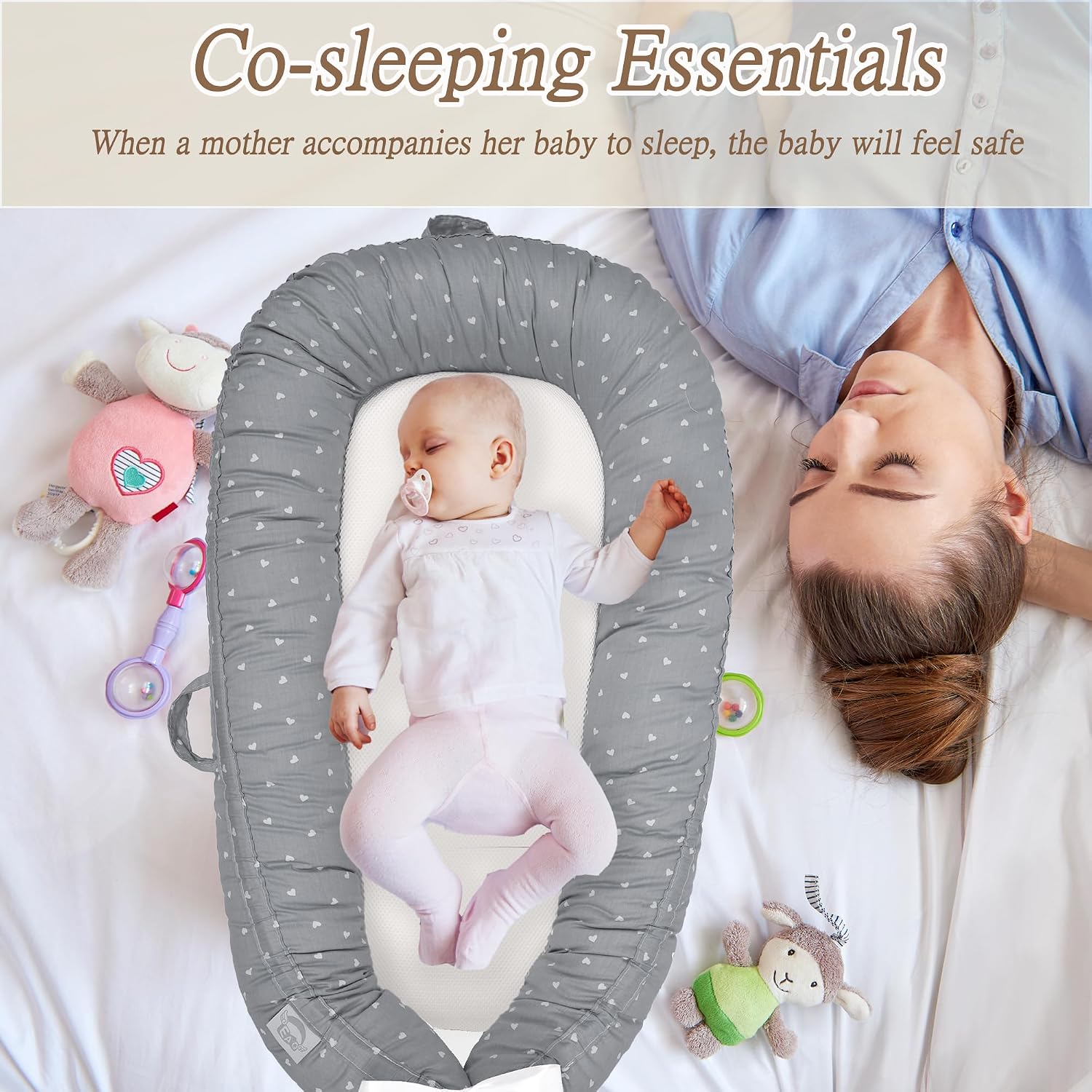 Detalle de EAQ Baby Nest Pod for Newborn – 100% Cotton Sleep Pod for 0–12 Months