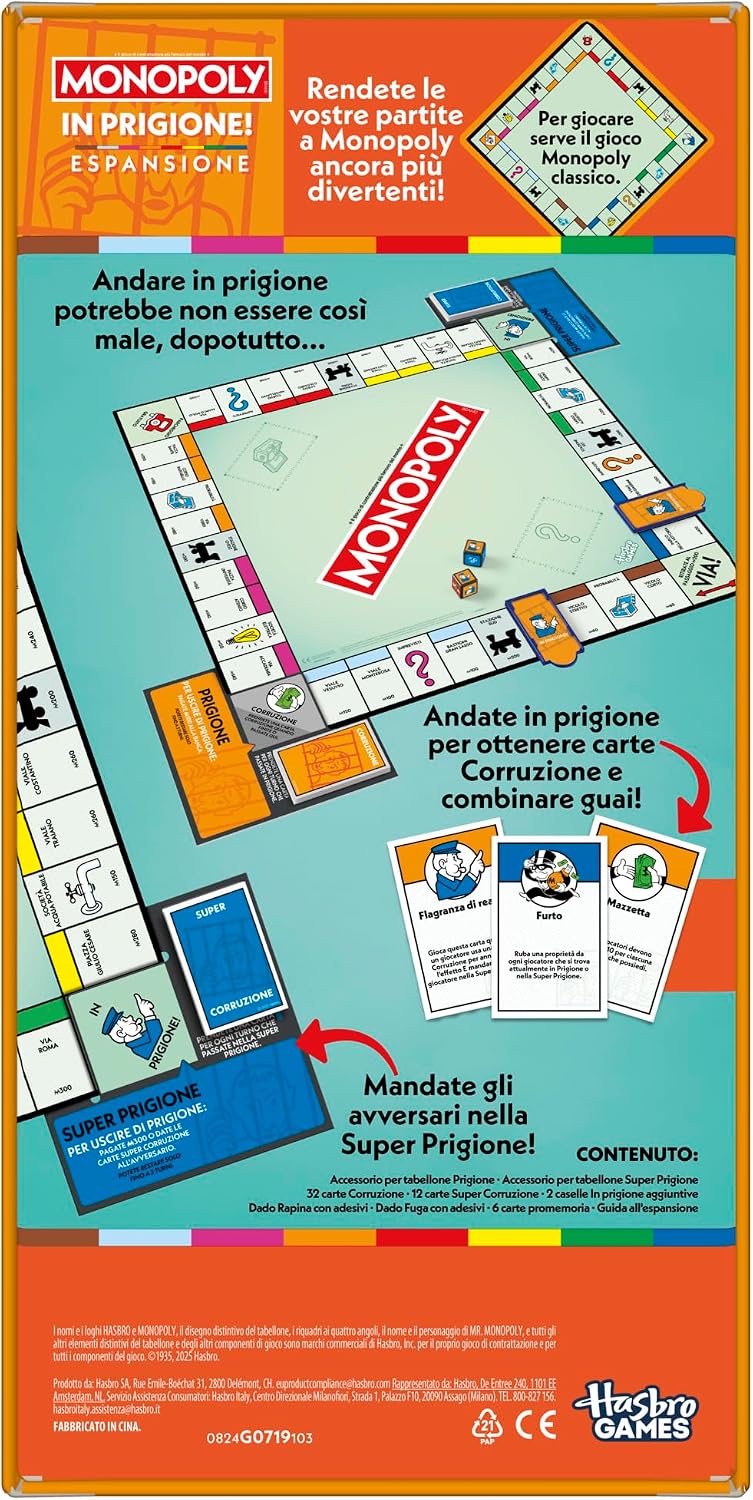 Thumbnail 4 de Hasbro Monopoly Espansione in Prigione 40 min 🎲