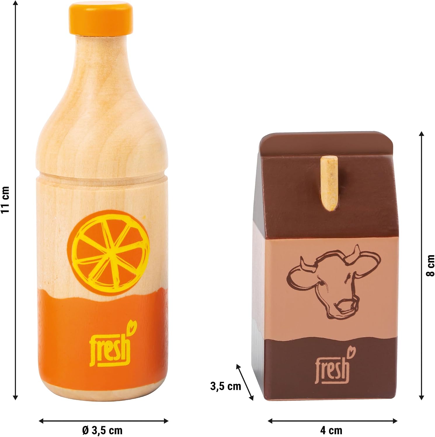 Detalle de Small foot Set de Boissons Fresh en Bois — 4 pièces pour jeux de rôle (Âge 3+)
