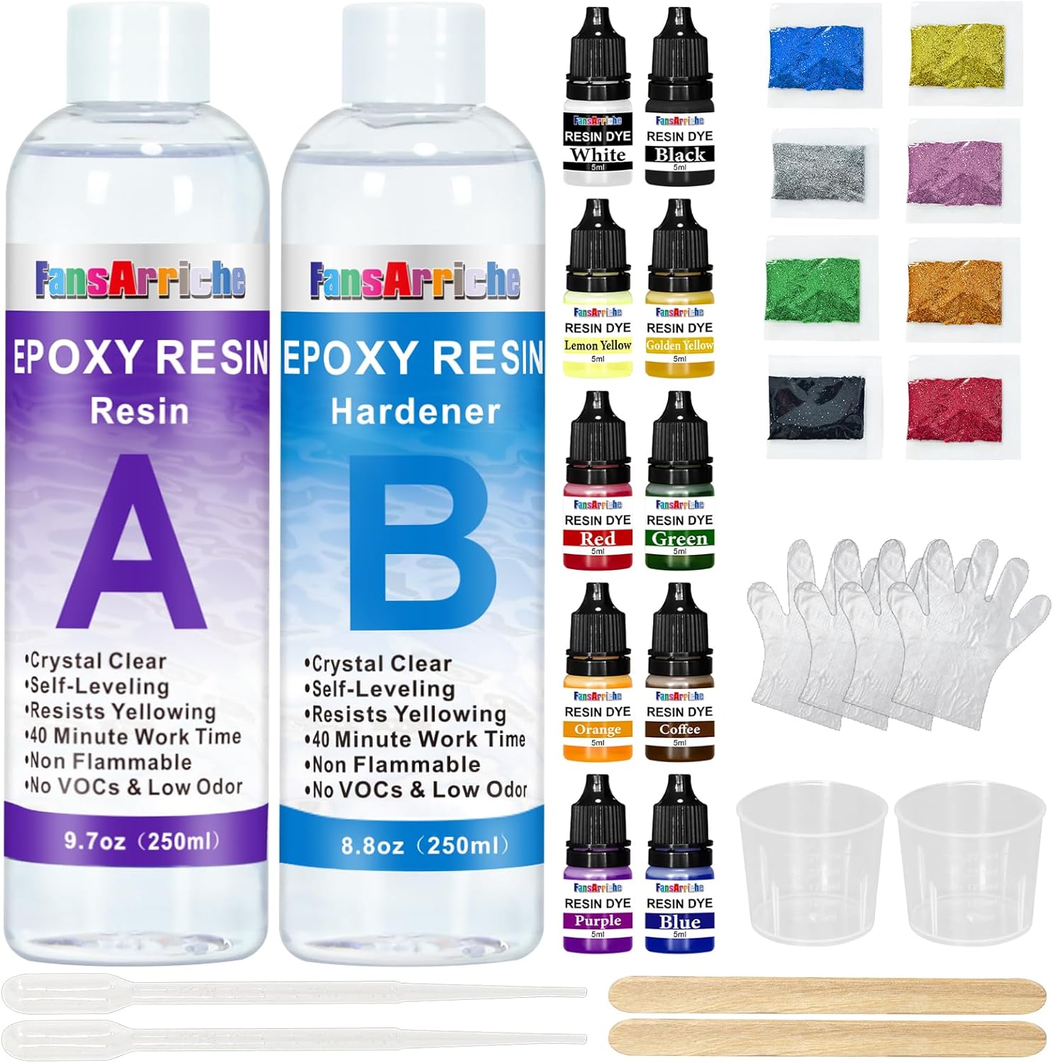 Thumbnail 6 de FansArriche Epoxidharz transparent 64 oz / 1:1 (64 oz / 1892 ml Set) für Holz, Kunst & Restauration