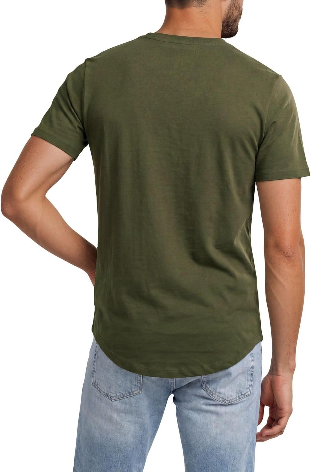 Detalle de JACK & JONES Herren Lang geschnittenes 3er-Set Basic T-Shirt aus 100% Bio-Baumwolle – Regular Fit