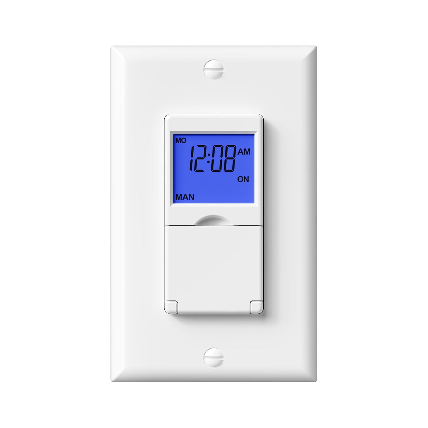 Detalle de BN-LINK 7-Day Astronomical In-Wall Timer Switch, 18 Programs, Blue Backlight