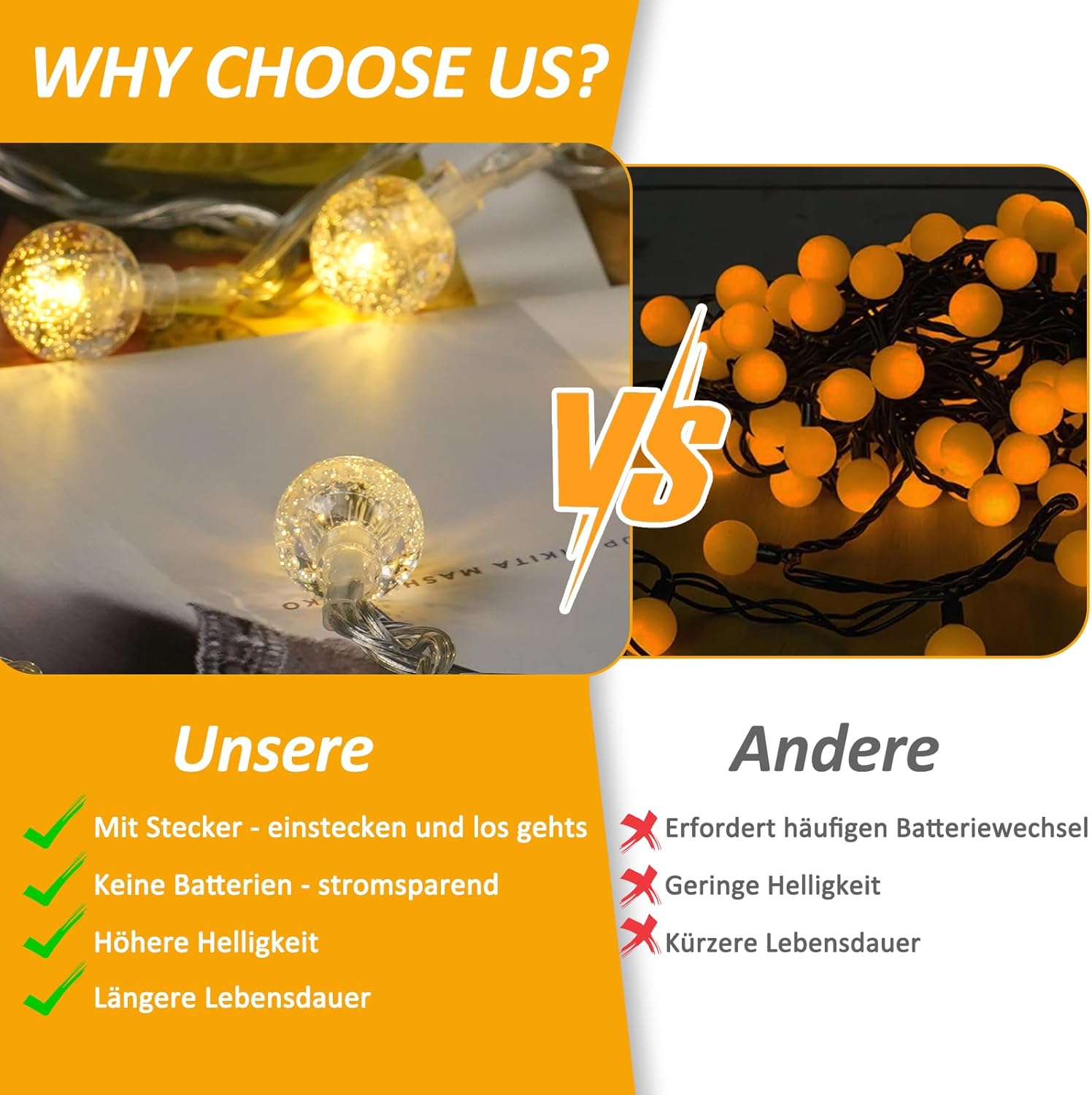 Detalle 2 de LED Lichterkette 15 m warmweiß