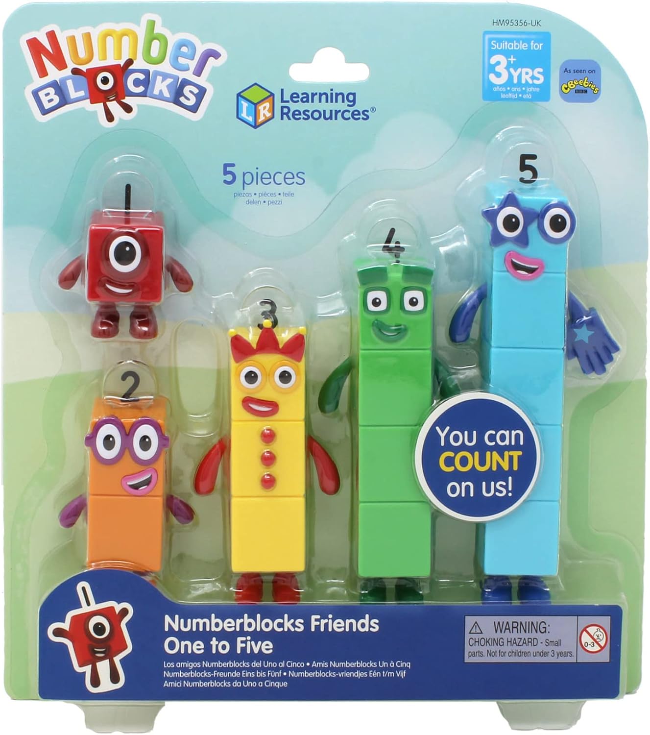 Detalle de Learning Resources HM95356-UK Numberblocks-figuren Eén t/m Vijf met beweegbare armen