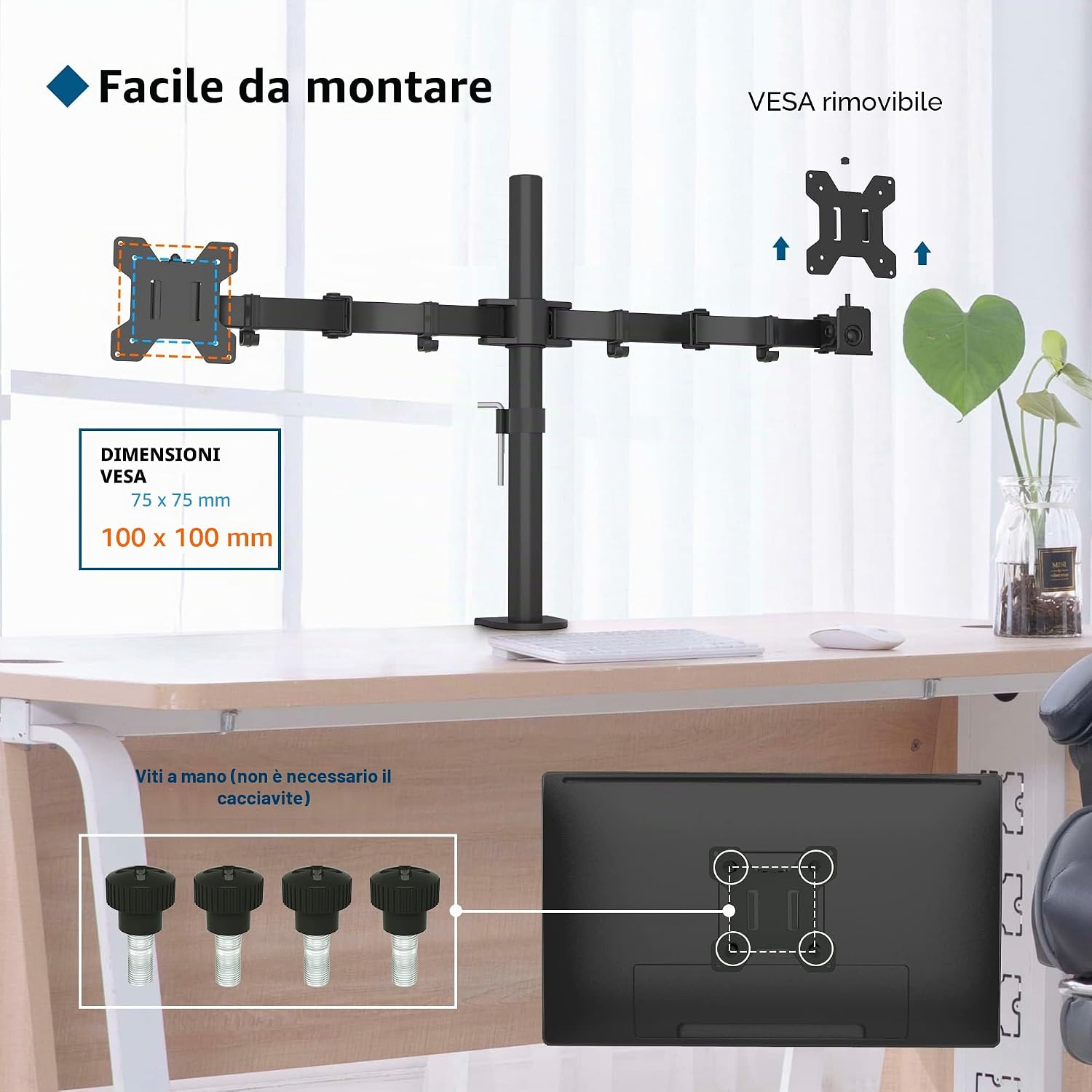 Thumbnail 2 de BONTEC Supporto Doppio Monitor 27"