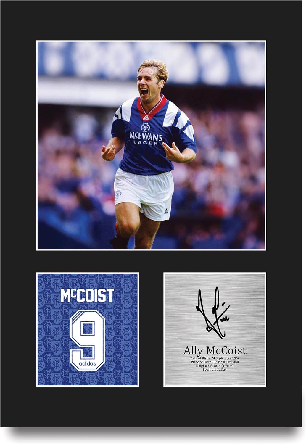 Thumbnail 2 de HWC Trading Ally McCoist Rangers A4 portrait framed signed autograph picture (printed) for football fans
