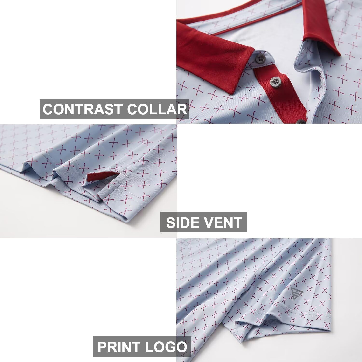 Thumbnail 3 de M MAELREG Golf Shirts for Men: Dry Fit Short Sleeve Print Polo