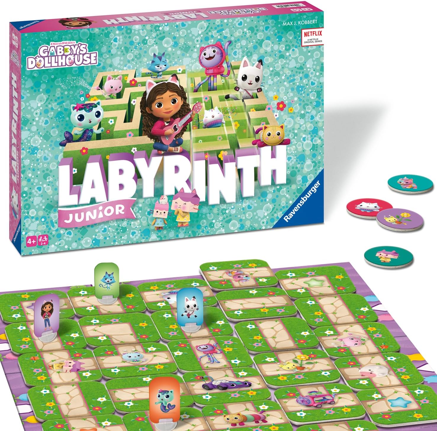 Detalle de Ravensburger Gabby's Dollhouse Labyrinthe Junior – Labyrinthe Moving pour enfants dès 4 ans, édition Rose 2024