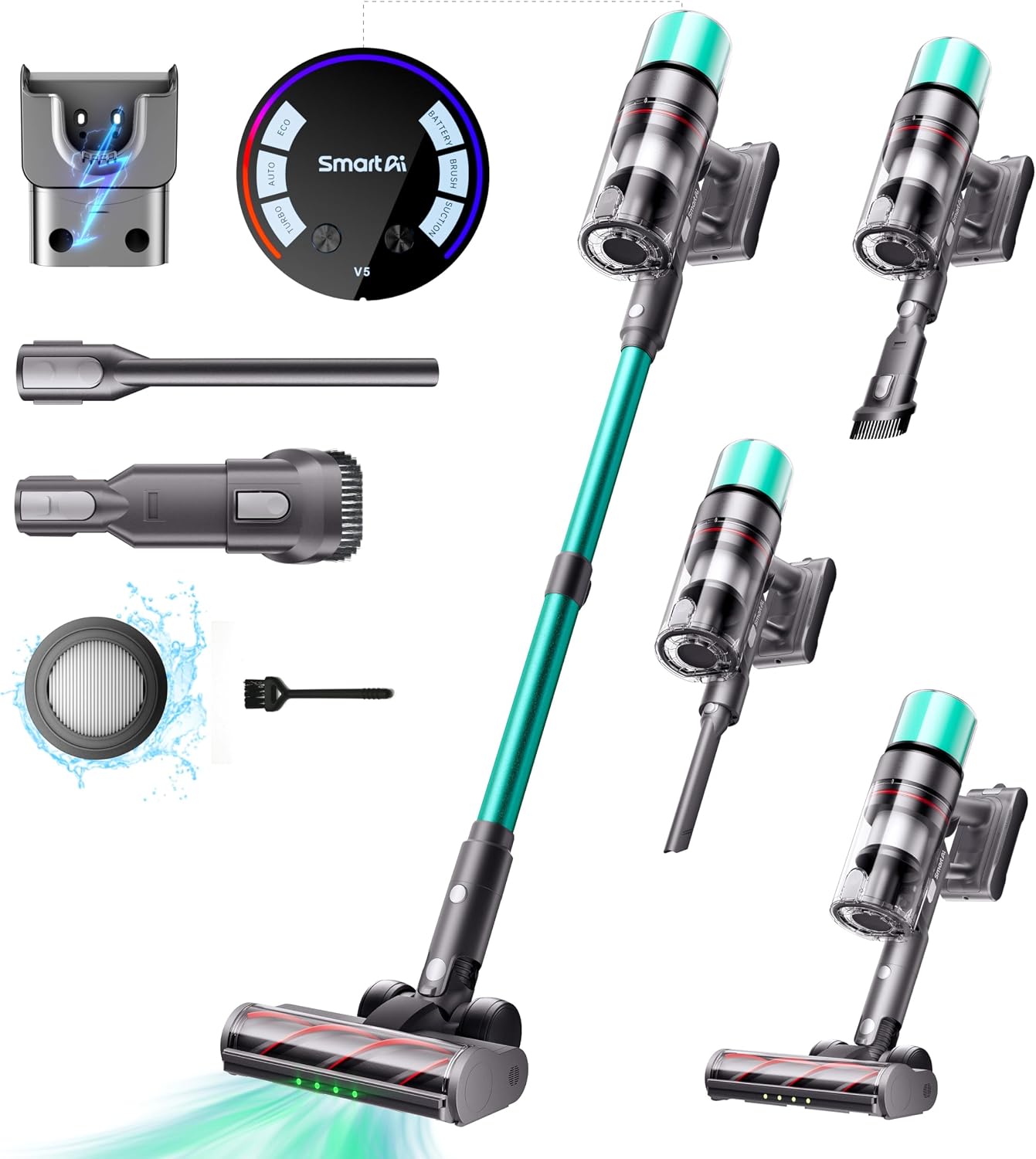 Detalle de SmartAI V5 aspirapolvere senza fili 55 kPa/600 W 🧹