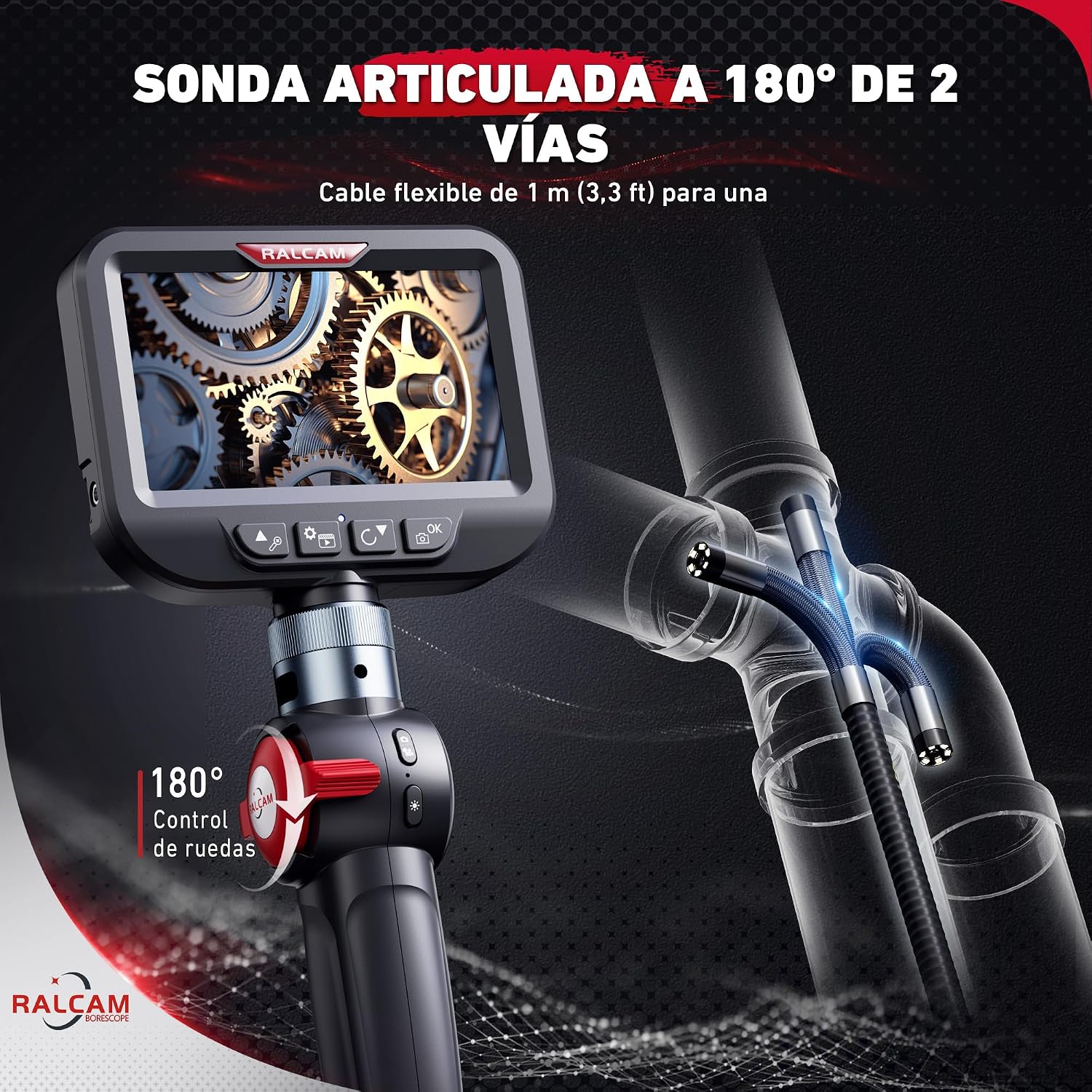 Thumbnail 1 de Ralcam Cámara Endoscópica 4,3" HD 1080P