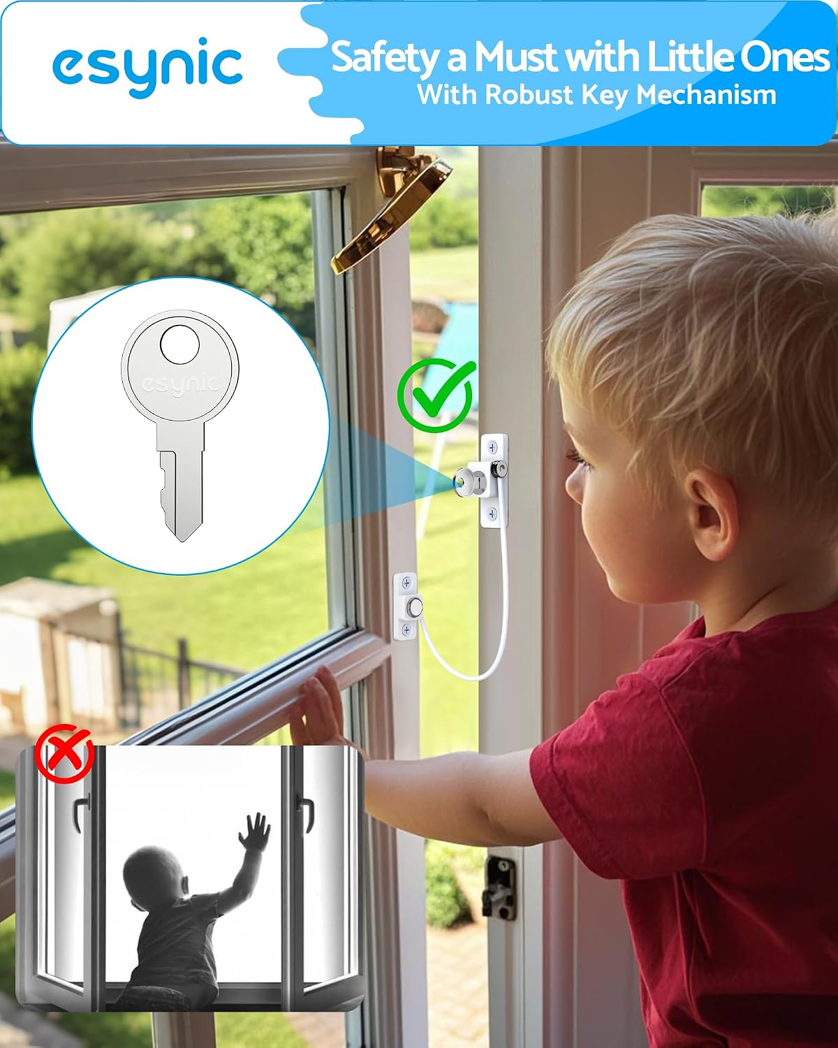 Detalle 2 de eSynic 8 Pack Child Safety Window Locks 8-piece