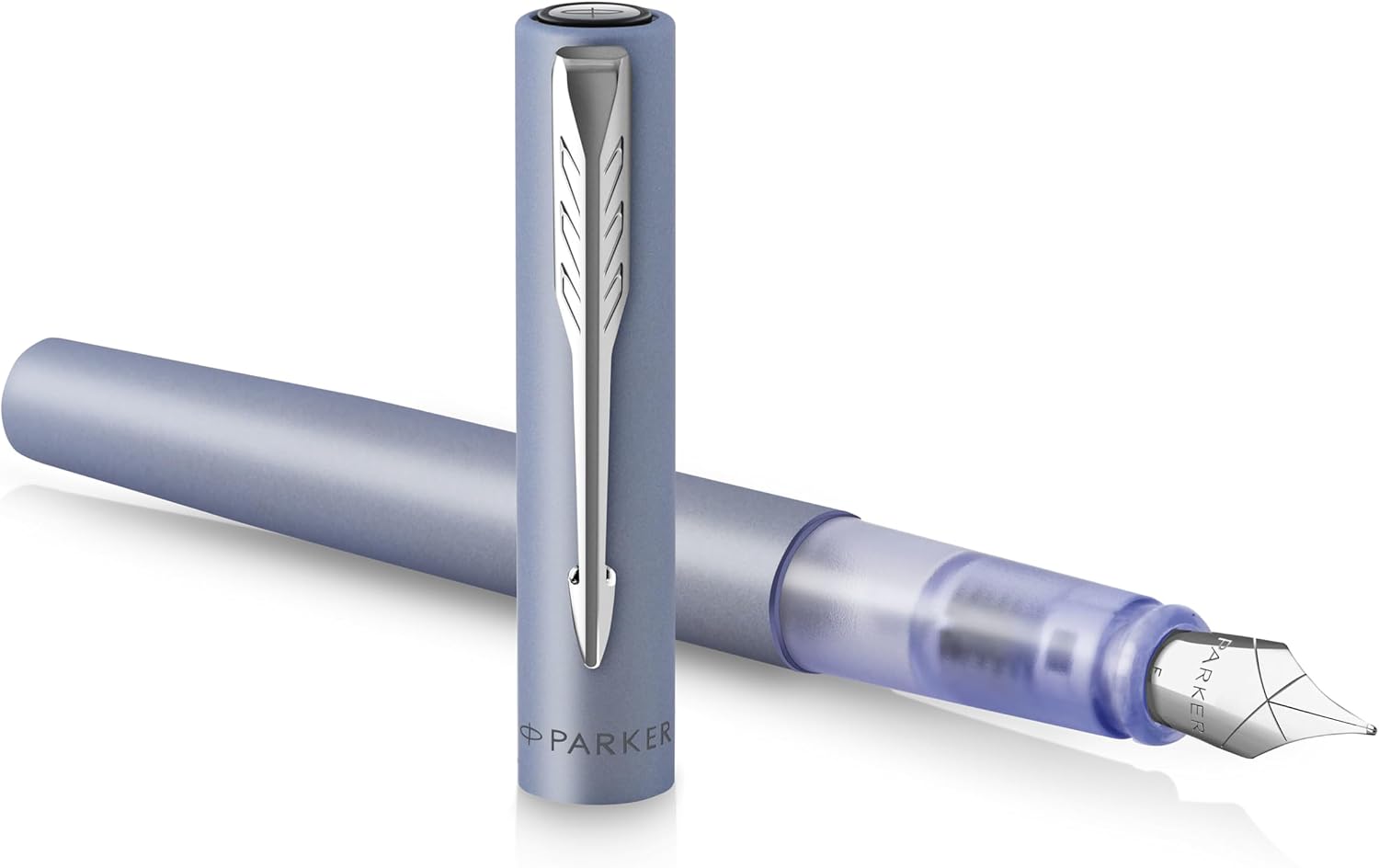 Detalle de Parker Vector XL Fountain Pen with Metallic Silver-Blue Lacquer