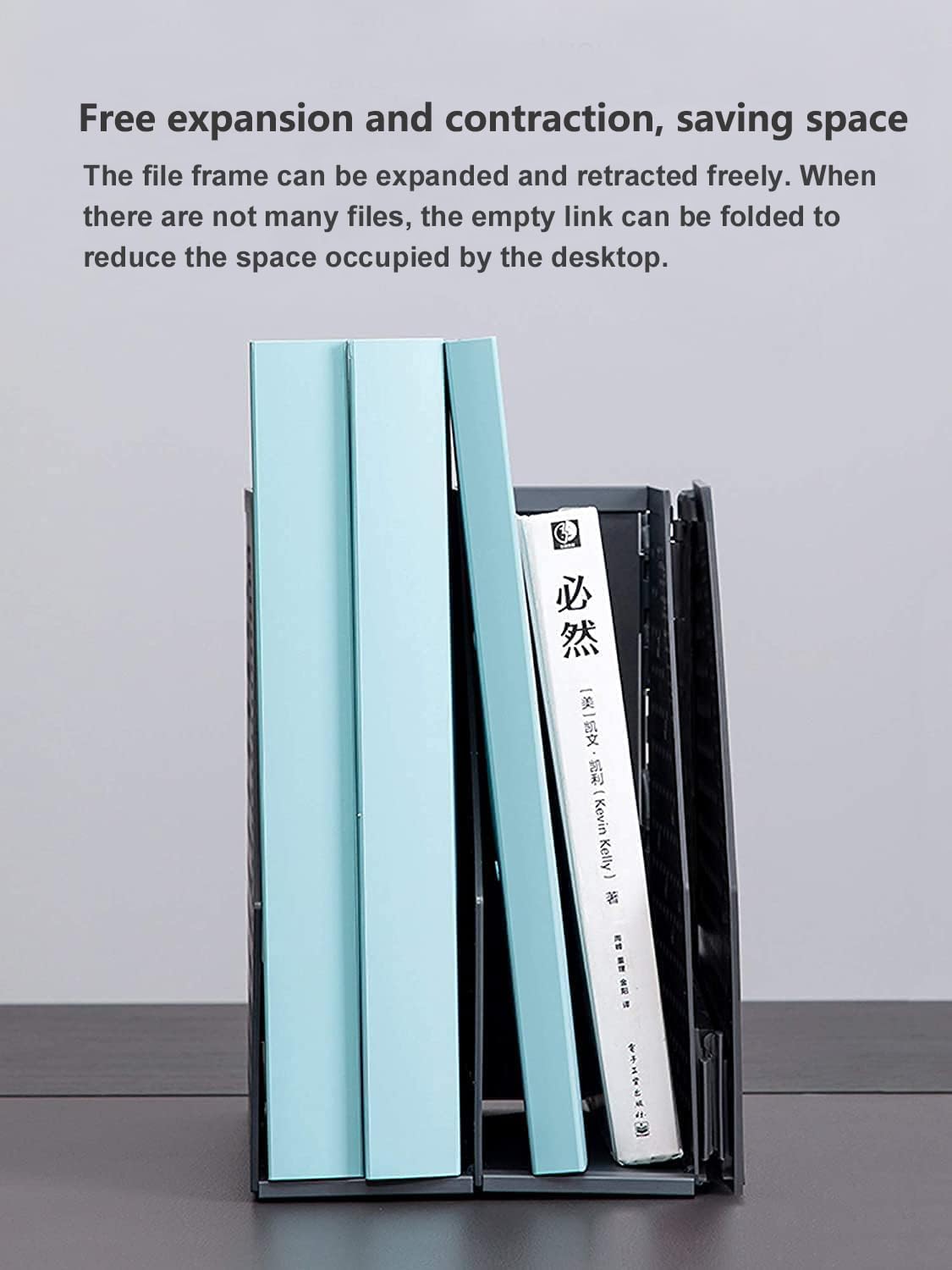 Thumbnail 4 de Sivelike A4 File Holder Folding Bookshelf – 3 Compartment, Dark Grey