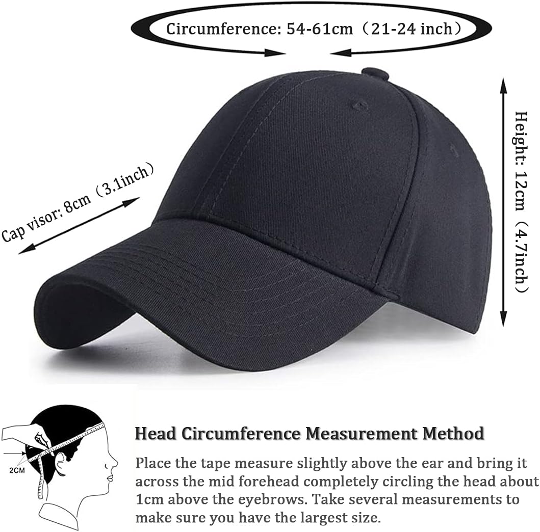 Detalle 2 de HGDGears Plain Baseball Cap Snapback for Men – Classic 6-Panel Adjustable Sun Visor Hat