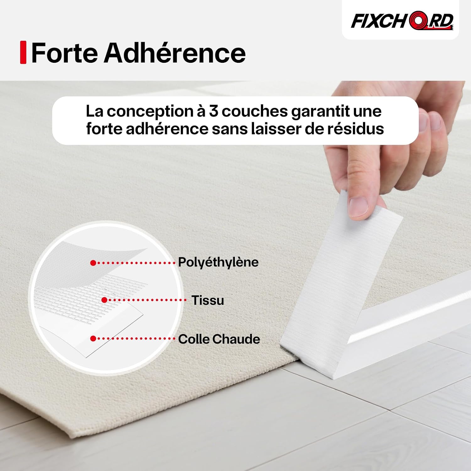 Thumbnail 2 de FIXCHORD Ruban Adhésif Toilé 25 mm × 50 m — Duct Tape extra fort, imperméable
