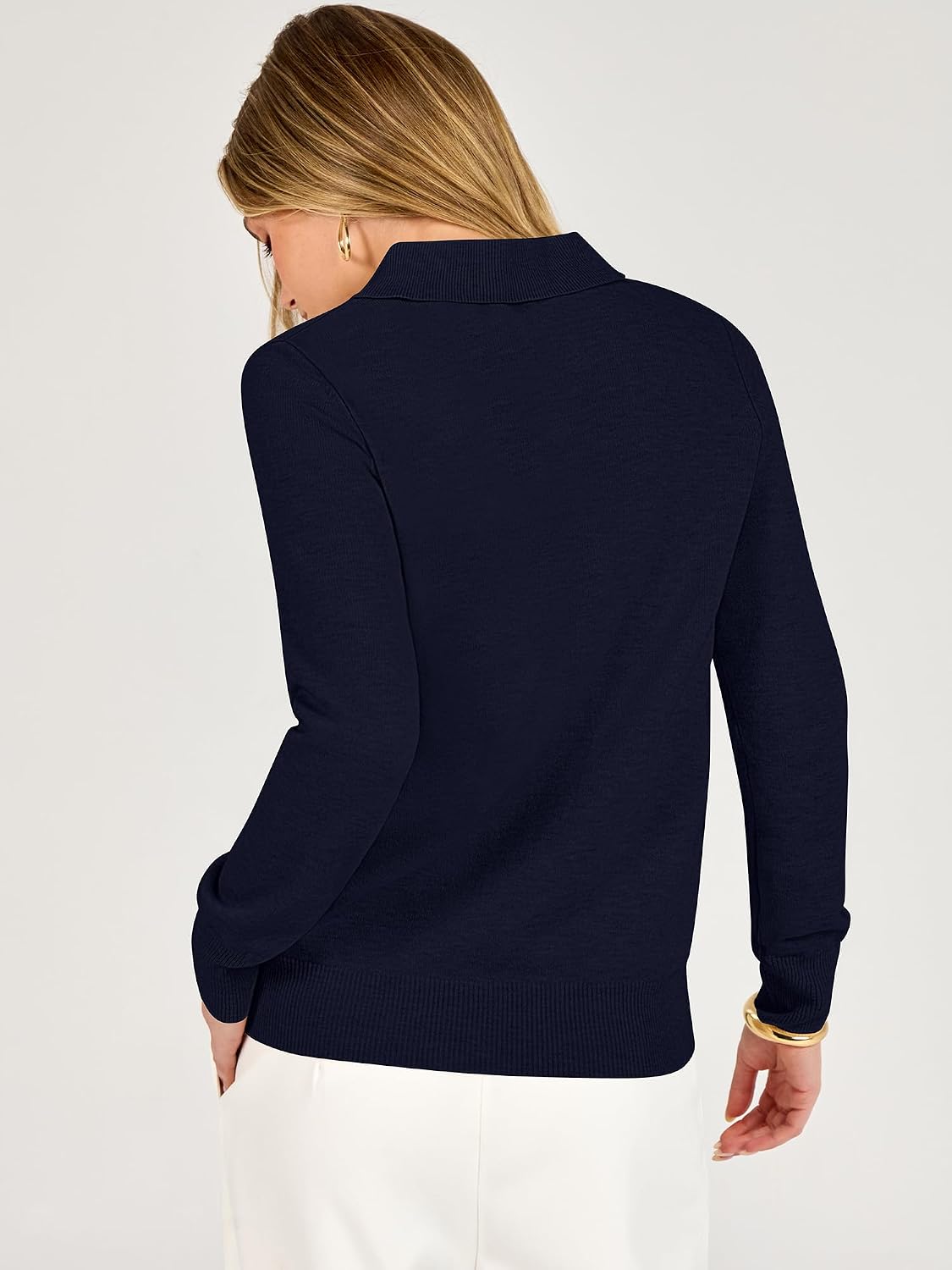 Detalle 1 de ANRABESS Women's Polo Sweater, Polyester Blend